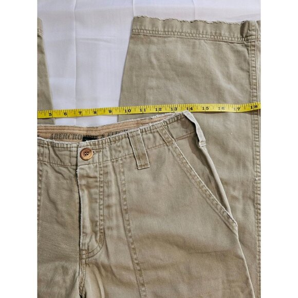 VTG Y2K Abercombie A&F wide leg khaki pants womens sz 4 Button Fly - Picture 5 of 9
